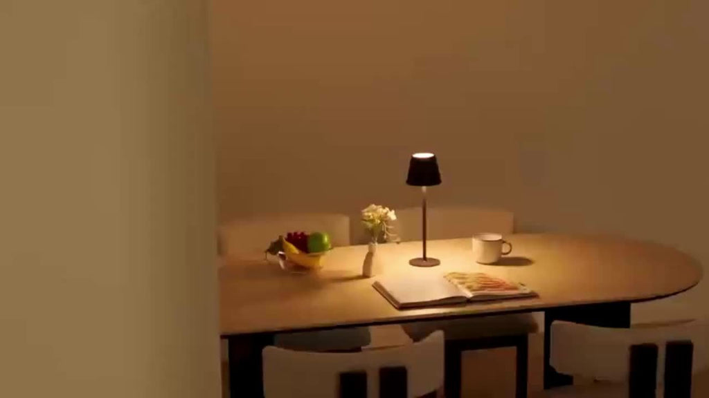 Lampe sans fil en aluminium mat à tige raccourcissable, 38 cm
