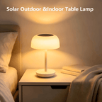 Lampe de table champignon solaire et USB-C, tactile, noire ou blanche