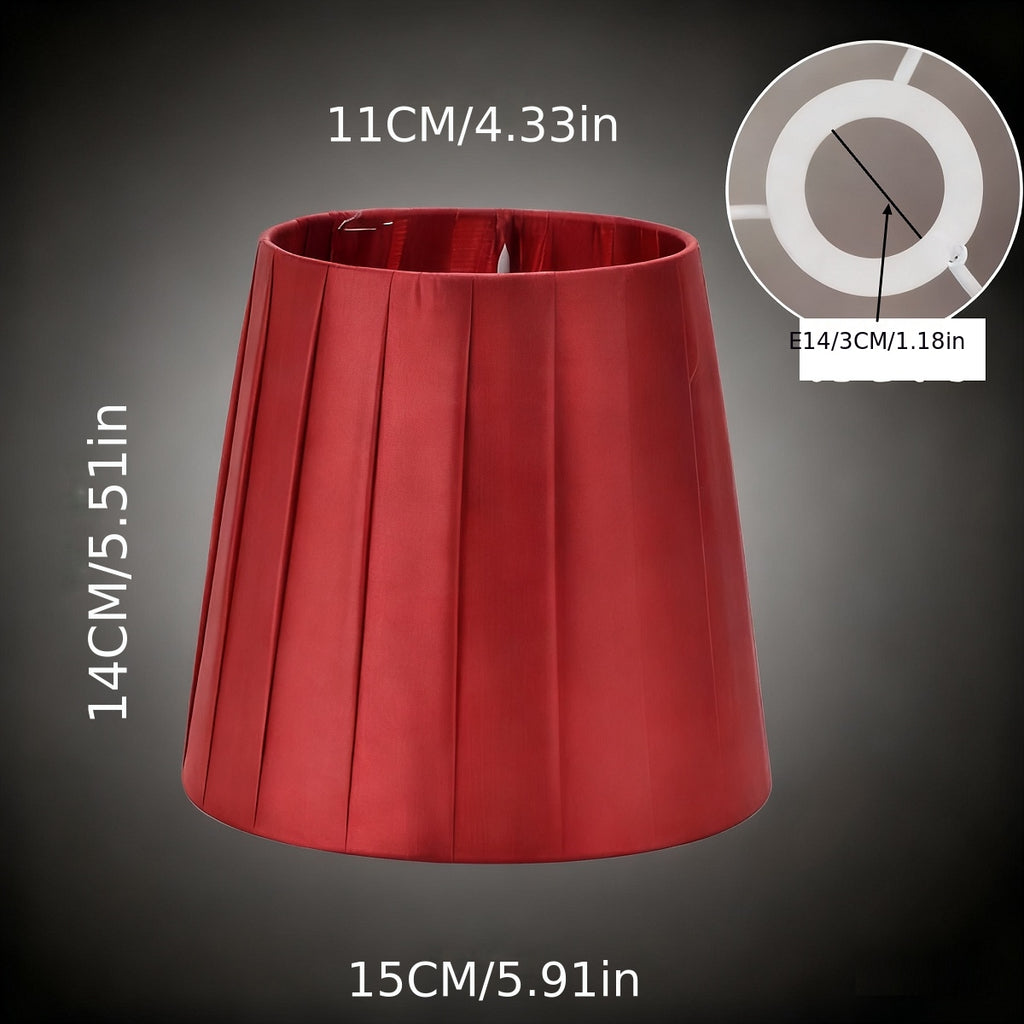 Lot de 2 petits abat-jour plissés rouge bordeaux, à pince ou bague E14