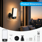 Applique rechargeable à détecteur et télécommande, 3 teintes IP65