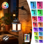 Applique murale lanterne pixel LED RVB rechargeable, télécommande