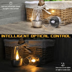 Bougie LED solaire à flamme vacillante sous cloche, 10 cm, IP65