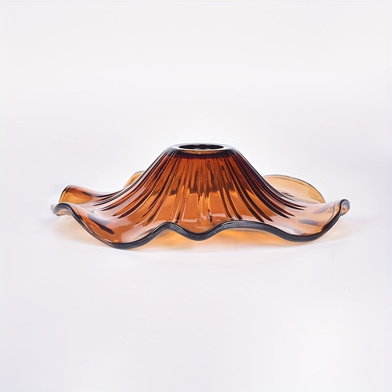 Verre de remplacement transparent ondulé en corolle, Ø 23 cm