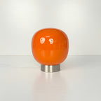 Lampe de chevet globe en verre coloré, socle métal, USB, 19 cm