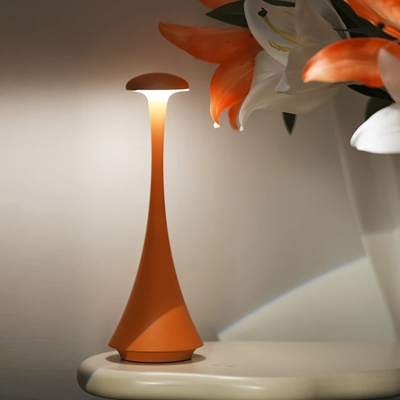 Lampe de table sans fil en trompette de 27 cm, tête champignon