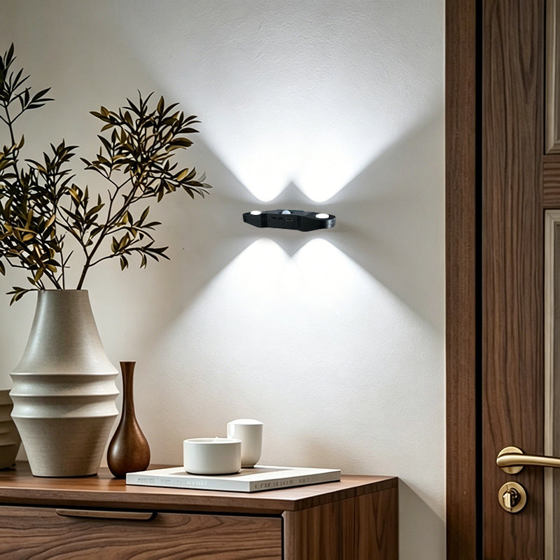 Applique murale LED noire extra-plate à détecteur, lot de 2, 3 teintes