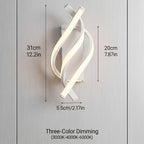 Applique murale LED torsadée en spirale, trois teintes, lot de 2 à 4