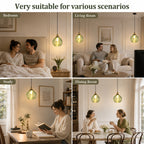 Suspension globe en verre vert nervuré, douille couleur laiton