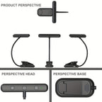Lampe de lecture à pince barre 25 LED, minuterie, noire ou blanche