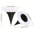 Lampe solaire soucoupe blanche à enterrer, Ø 12,4 cm, lot de 4