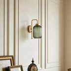 Applique murale dorée à verre cannelé, vert ou ambré, style moderne