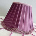 Abat-jour plissé violet prune à pendeloques en gouttes, Ø 25 cm