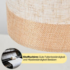 Lampe de chevet noire, abat-jour ovale en tissu bicolore, culot E14
