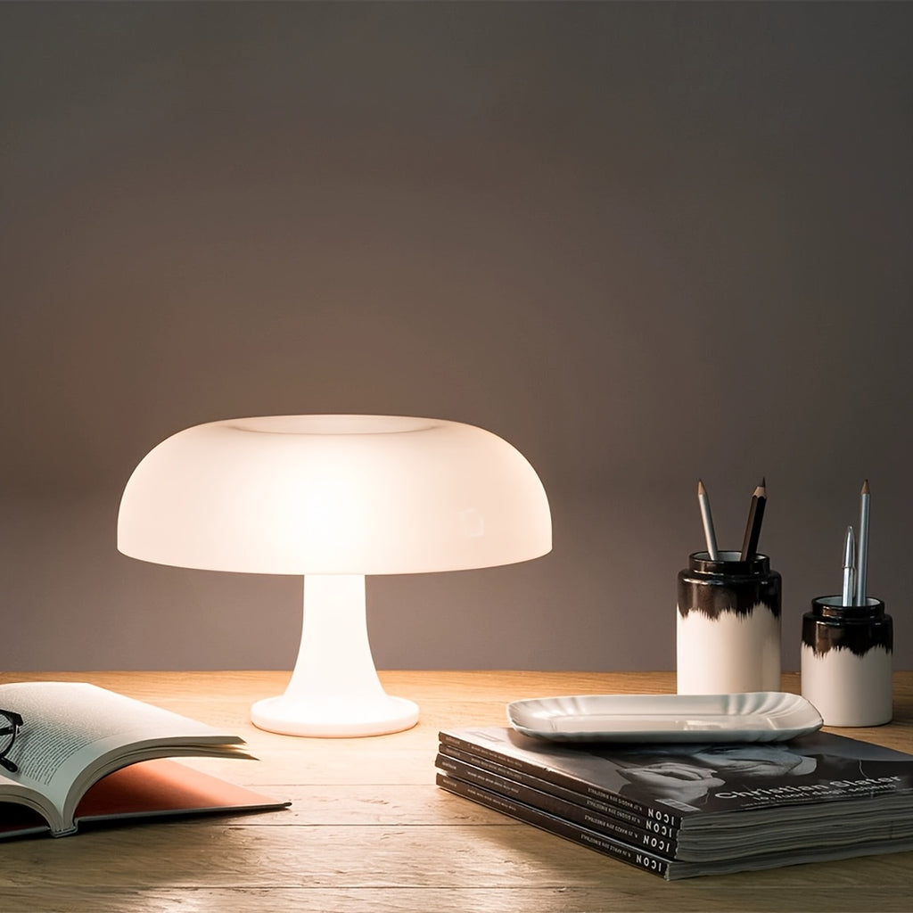 Lampe champignon blanche en acrylique, variateur et trois teintes, USB