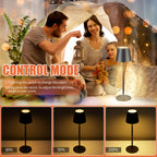 Lot de 2 lampes de table sans fil IPX7 en aluminium, 36,5 cm