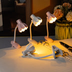 Lot de 2 mini lampes de lecture à pince en forme de fleur, à piles