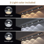 Lot de 2 réglettes LED à spots, argentées ou noires, 20 à 40 cm