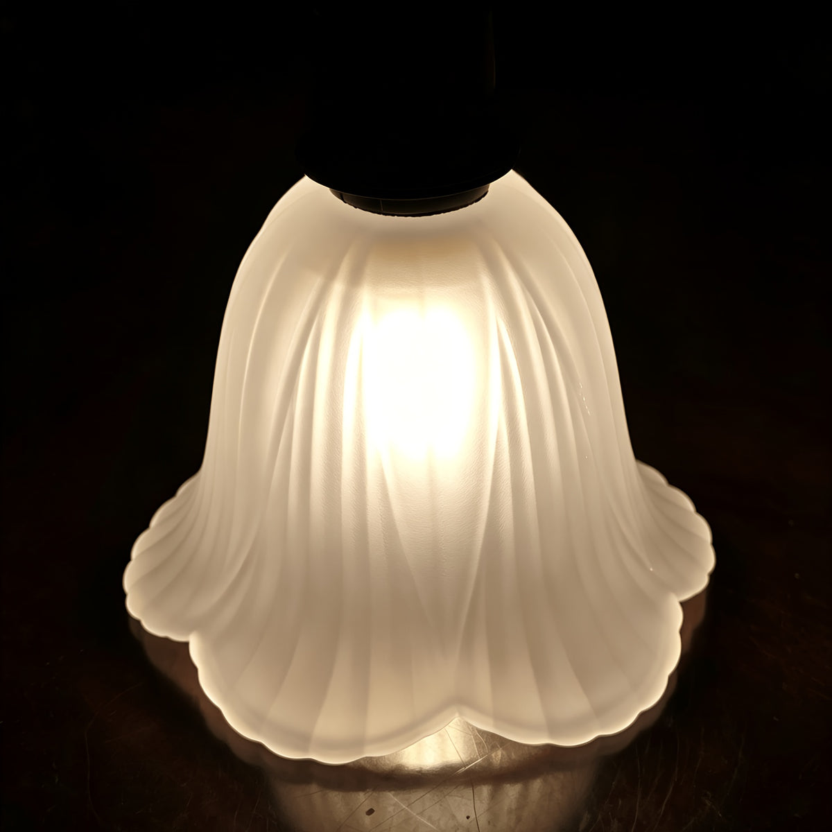 Verre de remplacement campanule en verre givré blanc, Ø 18 cm
