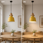 Suspension trompette, col effet bois, jaune, rose, noir ou blanc