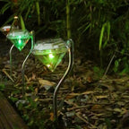 Lampe solaire diamant sur tige courbée, lot de 4 pour allée