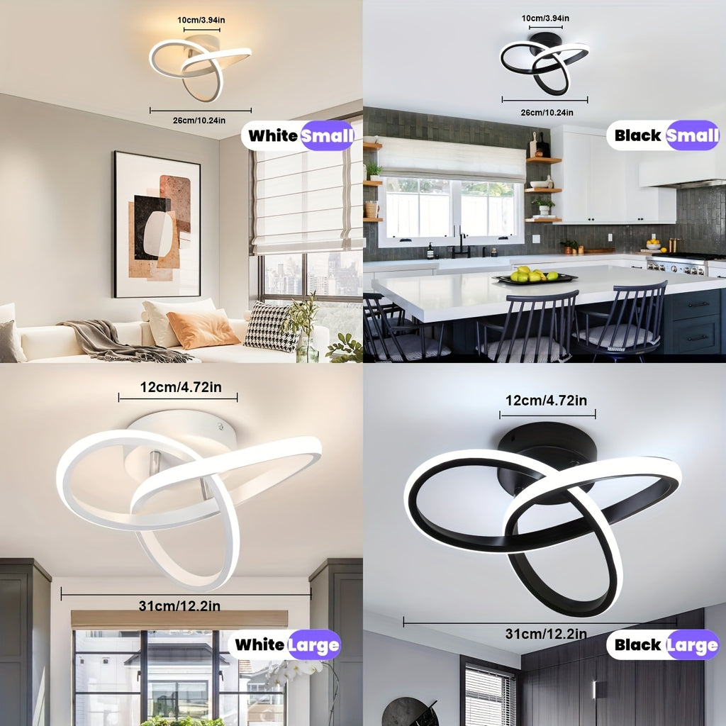 Petit plafonnier LED à anneaux entrelacés, Ø 26 ou 31 cm