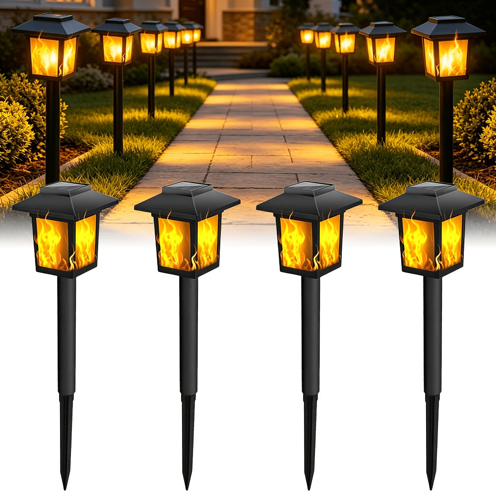 Lampe solaire lanterne à flamme vacillante, lot de 4 de 33,8 cm