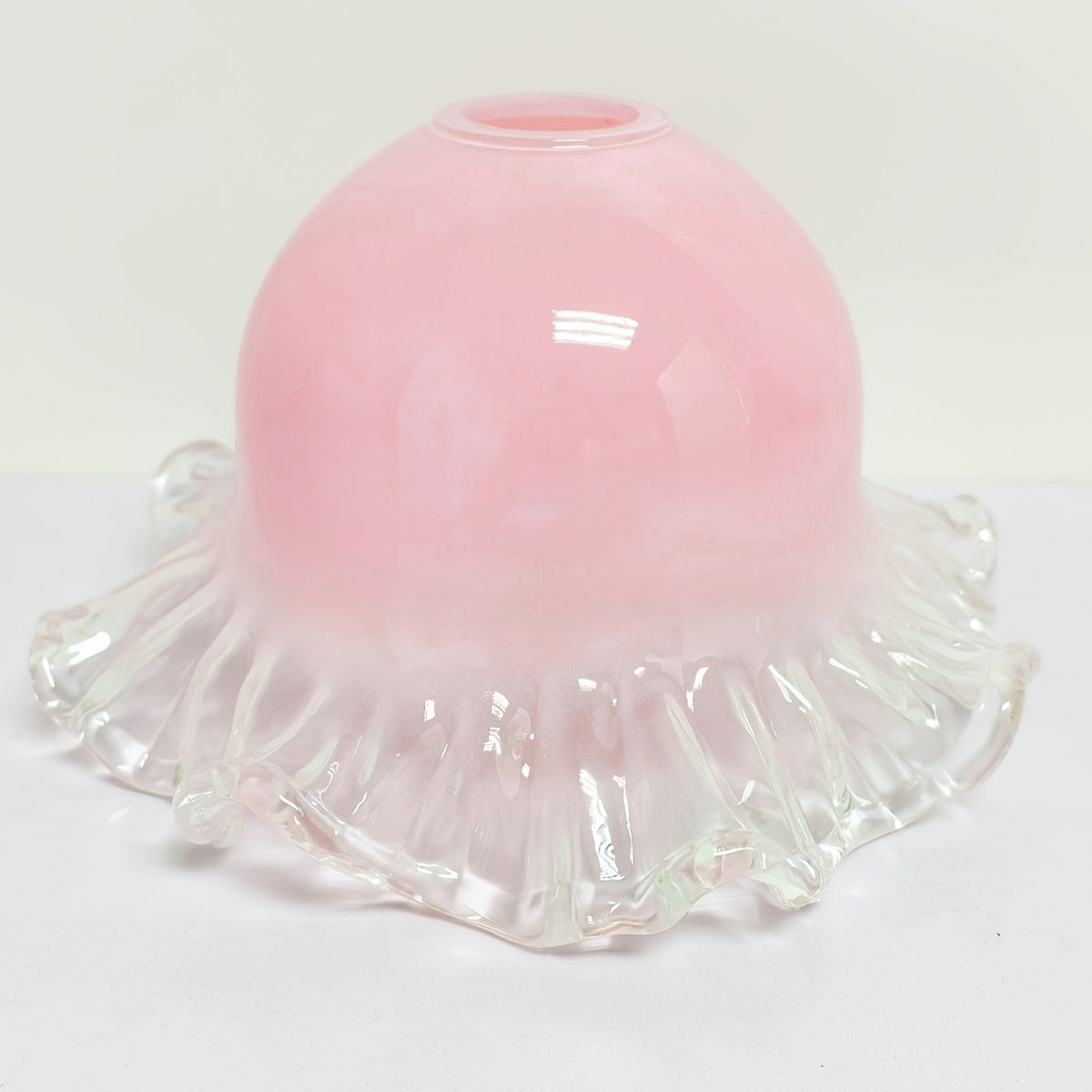 Abat-jour cloche en acrylique à collerette ondulée, Ø 22 cm