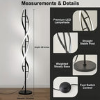 Lampadaire LED double hélice noir ou blanc, télécommande, 152 cm