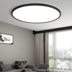 Plafonnier LED rond extra-plat noir IP65, Ø 47 cm, blanc froid 48 W