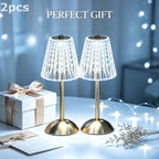 Lot de 2 lampes de table tactiles à abat-jour taillé transparent