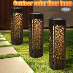 Lampe solaire de jardin noire ajourée à arabesques, lot de 4