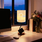 Lampe de chevet à fleurs jaunes, col flexible et socle porte-téléphone