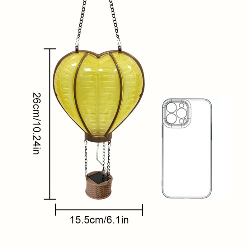 Suspension solaire montgolfière en forme de cœur, lot de 2