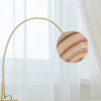 Globe en verre à volutes beiges et brunes façon planète, Ø 11,5 cm