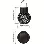 Lanterne solaire boule à effet flamme 12 LED, IP44, lot de 4