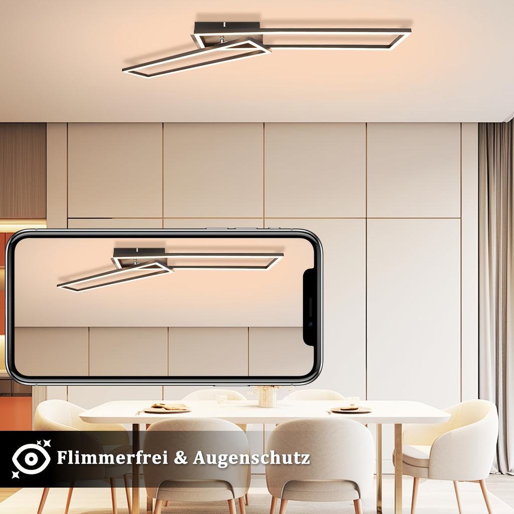 Plafonnier LED à deux cadres rectangulaires, 102,5 cm, 36 W