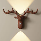 Applique murale tête de cerf LED à détecteur, sans fil rechargeable