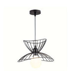 Suspension cage en fil de métal noir en forme de nœud, Ø 40 cm