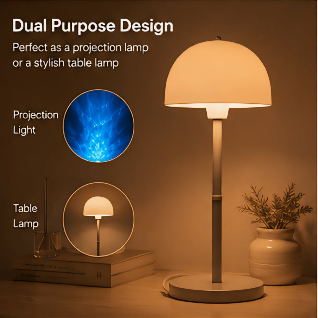 Lampe LED projecteur de reflets d'eau, dôme amovible sans fil