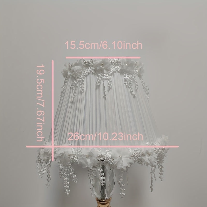 Abat-jour en tissu blanc (dentelle)