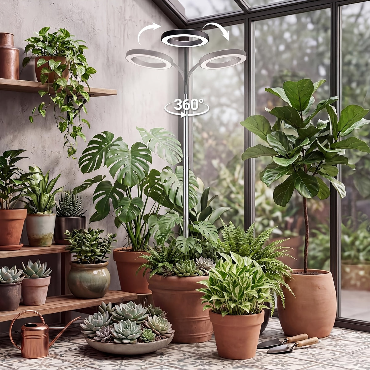 Lampadaire de croissance à deux têtes pour plantes