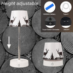Lampe de chevet sans fil télescopique, décor cerfs ou empreintes