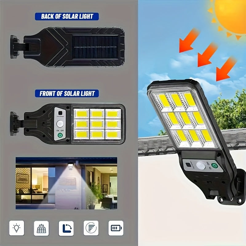Applique solaire à détecteur façon réverbère COB, lot de 4