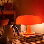 Petite lampe champignon orange vif, 25 cm, branchement USB