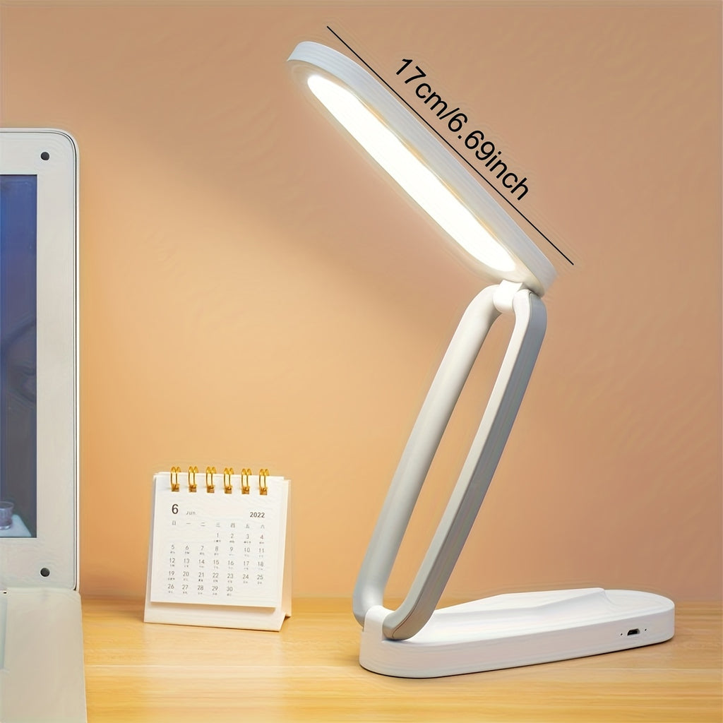 Lampe de bureau LED pliable sans fil, panneau tactile à 3 teintes