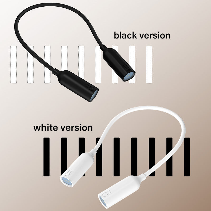 Liseuse tour de cou blanche à long col de 62 cm, deux têtes LED