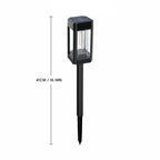 Balise solaire lanterne carrée noire de 41 cm, lot de 4 IP44