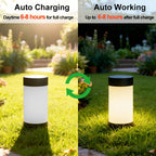 Lampe solaire cylindre opalin à piquet, 26,7 cm, lot de 2 ou 4