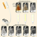 Lampe de lecture à pince 20 LED de 54 g, lumière ambrée 1600 K