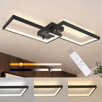 Plafonnier LED blanc à deux rectangles décalés, 60 cm, trois teintes